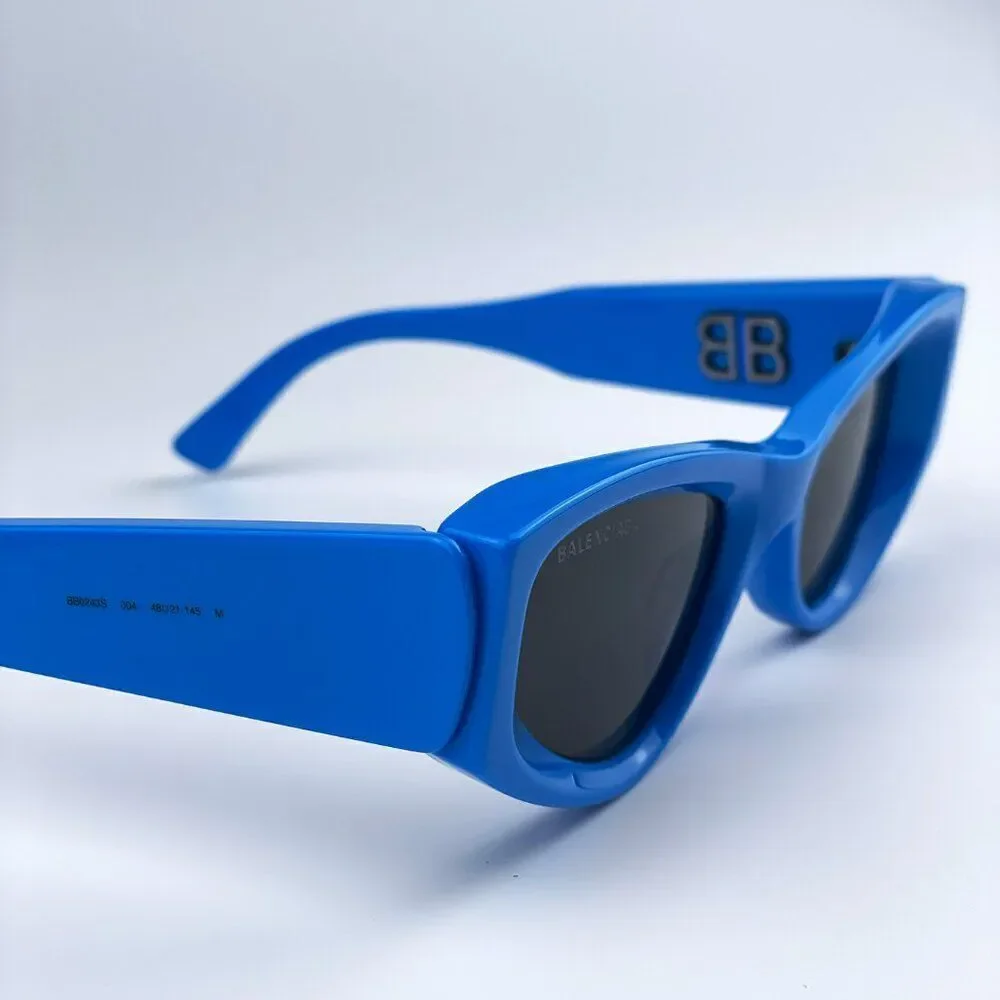 SALE! NEW Balenciaga BB0243S 004 Blue Grey Cat Eye Unisex Sunglasses